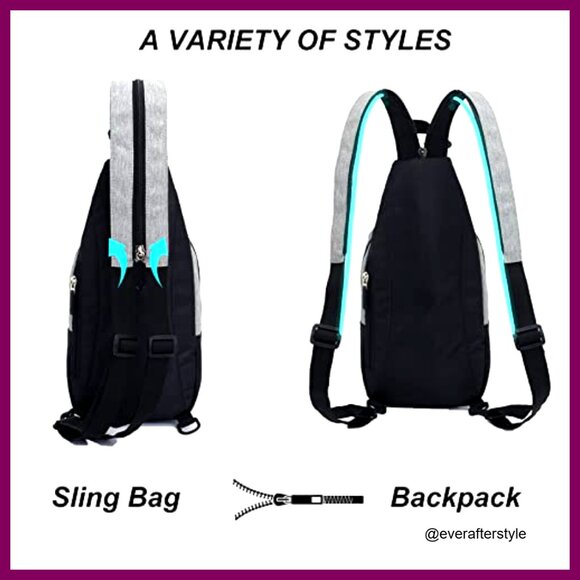 Convertible Crossbody Sling Backpack Daypack for Hiking Travel Multifunctional main image 4